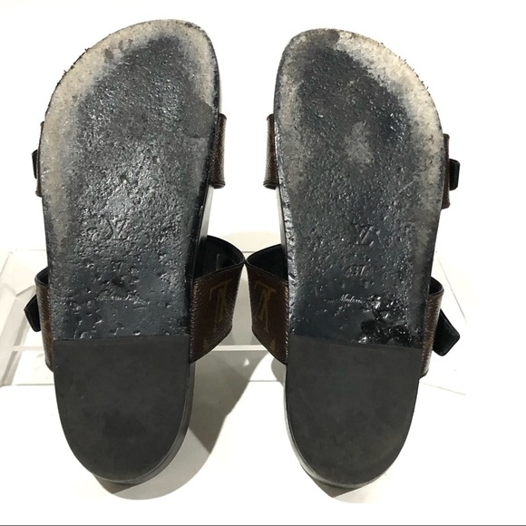 Authentic Louis Vuitton Monogram Bom Dia Sandal Slide On Mules Size 37 - Picture 13 of 17